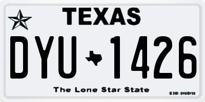 TX license plate DYU1426