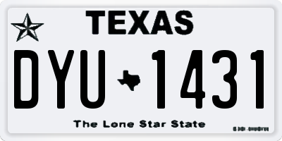 TX license plate DYU1431