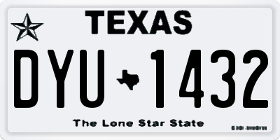 TX license plate DYU1432
