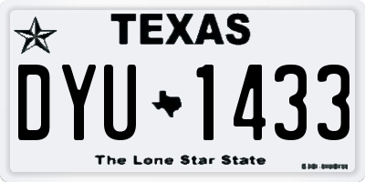 TX license plate DYU1433