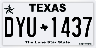 TX license plate DYU1437
