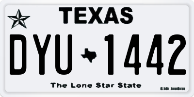 TX license plate DYU1442