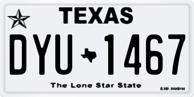 TX license plate DYU1467