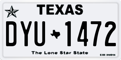 TX license plate DYU1472