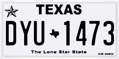 TX license plate DYU1473
