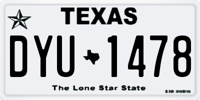 TX license plate DYU1478
