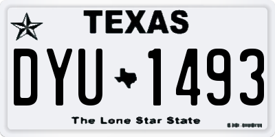 TX license plate DYU1493