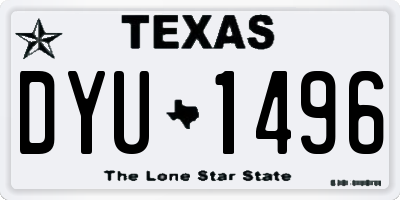 TX license plate DYU1496