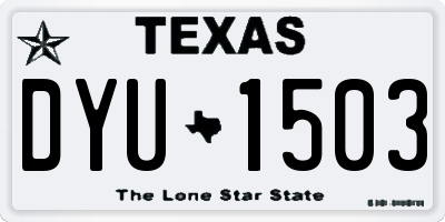 TX license plate DYU1503
