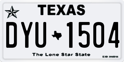 TX license plate DYU1504