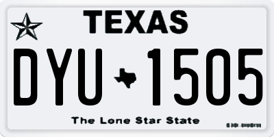 TX license plate DYU1505