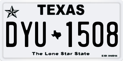 TX license plate DYU1508