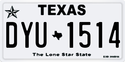 TX license plate DYU1514