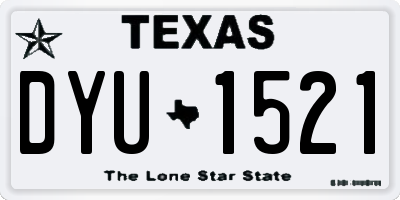 TX license plate DYU1521