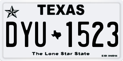 TX license plate DYU1523