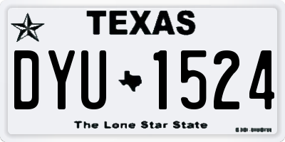 TX license plate DYU1524