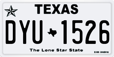 TX license plate DYU1526