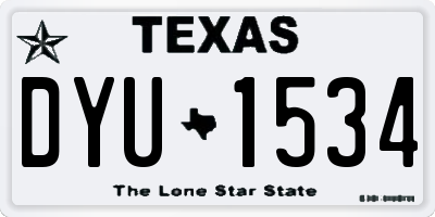TX license plate DYU1534