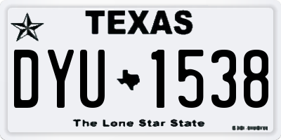 TX license plate DYU1538