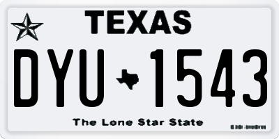 TX license plate DYU1543