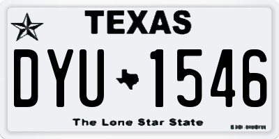 TX license plate DYU1546