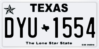 TX license plate DYU1554