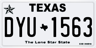 TX license plate DYU1563