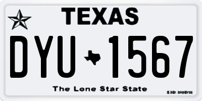 TX license plate DYU1567