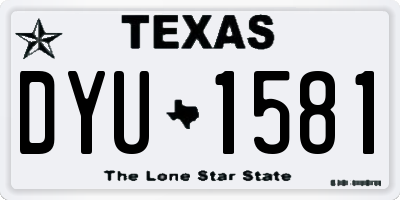 TX license plate DYU1581