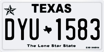 TX license plate DYU1583