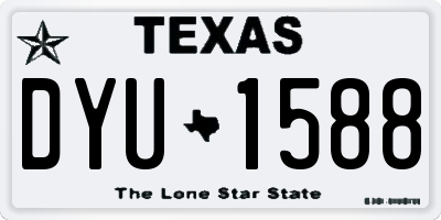 TX license plate DYU1588