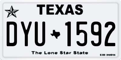 TX license plate DYU1592
