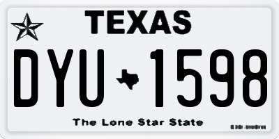 TX license plate DYU1598