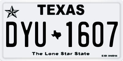 TX license plate DYU1607