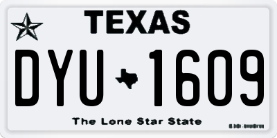 TX license plate DYU1609