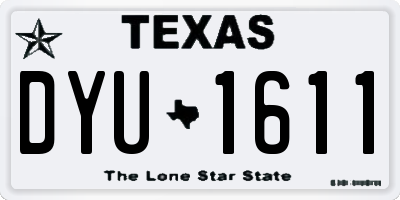 TX license plate DYU1611