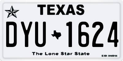 TX license plate DYU1624