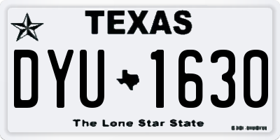TX license plate DYU1630