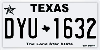 TX license plate DYU1632