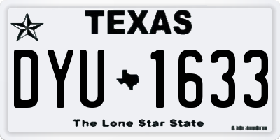 TX license plate DYU1633