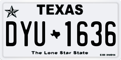 TX license plate DYU1636