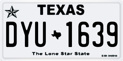 TX license plate DYU1639