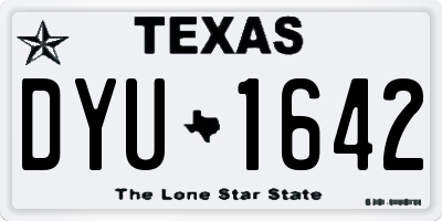 TX license plate DYU1642