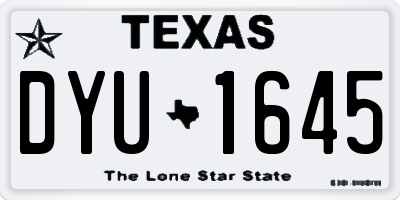 TX license plate DYU1645