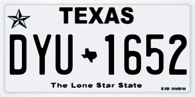 TX license plate DYU1652