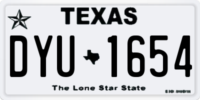 TX license plate DYU1654