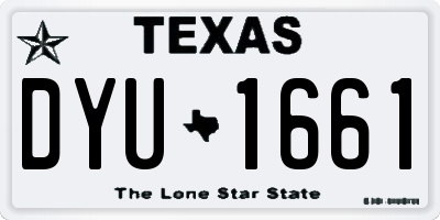 TX license plate DYU1661