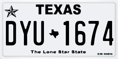 TX license plate DYU1674
