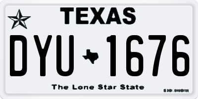 TX license plate DYU1676