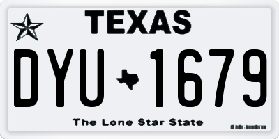 TX license plate DYU1679